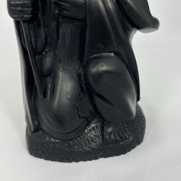 Vintage Hand Carved Ebonized Wood Kneeling ST JOSEPH / SAINT Statue 6.5" Figure - Picture 6 of 12